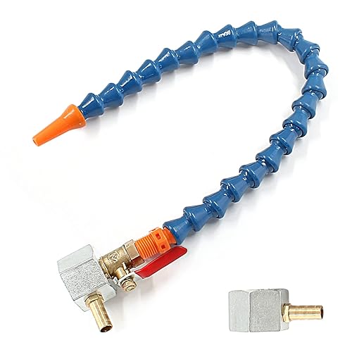 Miniatura 7 de Waziaqoc Base magnética ajustable (rosca de 14PT) con 1 boquilla redonda, manguera flexible de tubo de refrigerante de aceite de agua para drenaje,