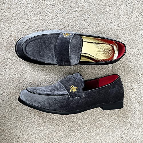 Image of FLQL Men's Luxury Penny Loafer Slip-On Velvet Shoes Party Dancing Shoes Suede Wedding Shoes Plus Size 7-13