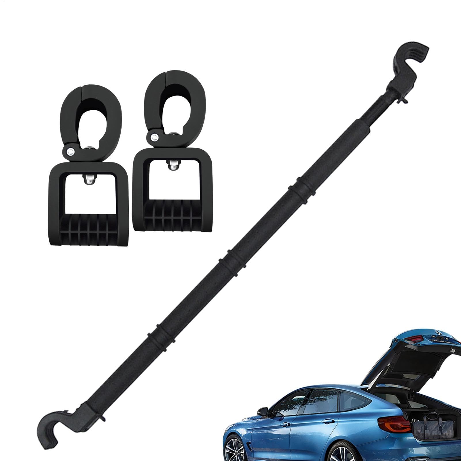 Appendiabiti da auto da viaggio – Retrattile regolabile in metallo | antiscivolo, resistente all'usura, organizer portatile per veicoli, accessorio leggero con gancio opzionale strumenti longitu