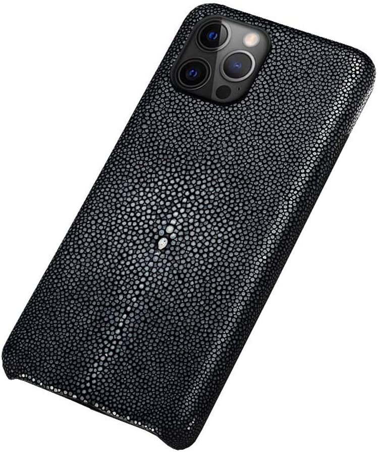 Étui iPhone 12 Pro anti surchauffe GUMMMY coque cuir de poisson grise