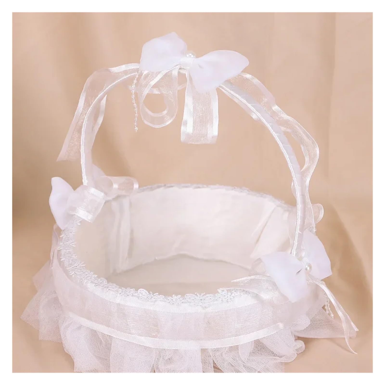 Konfetti-Korb für die Hochzeit, Blumen-Hochzeitskorb, handgehalten, Spitze, Blütenblatt, verstreut, mehrfarbig(Color4)