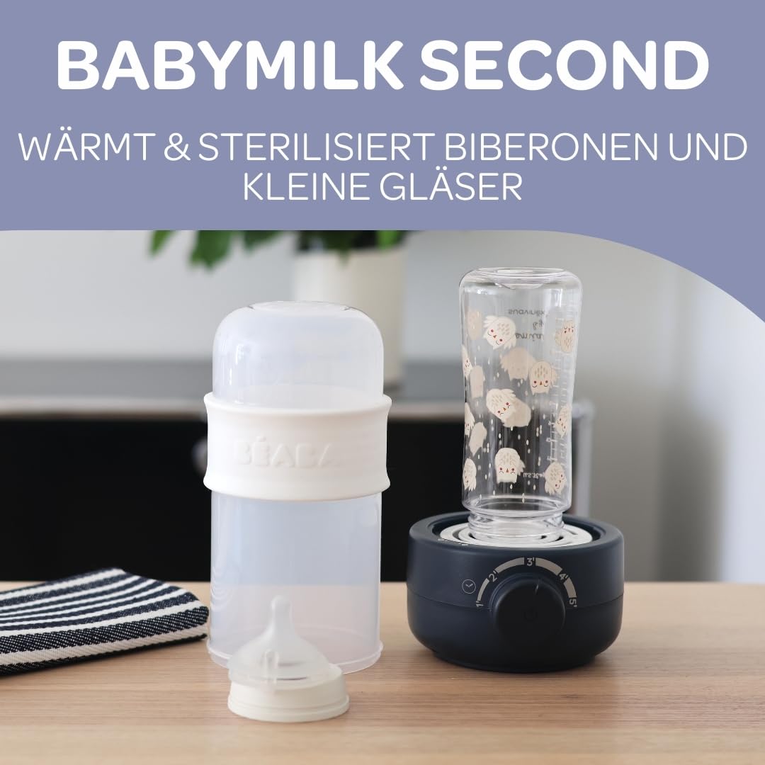 BÉABA, Flaschen-/Gläschenwärmer, Flaschensterilisator, Sauger, Muttermilchwärmer, Sanfter Dampf, Schnelles Aufwärmen, Baby Milk Second, Night blue