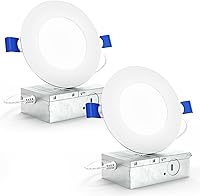 Vista 1 de Sunco 4 Inch Ultra Thin LED Recessed Ceiling Lights Slim, 5000K Daylight, Dimmable, 10W, Wafer Thin, Canless with Junction Box 2 Pack - Energy Star
