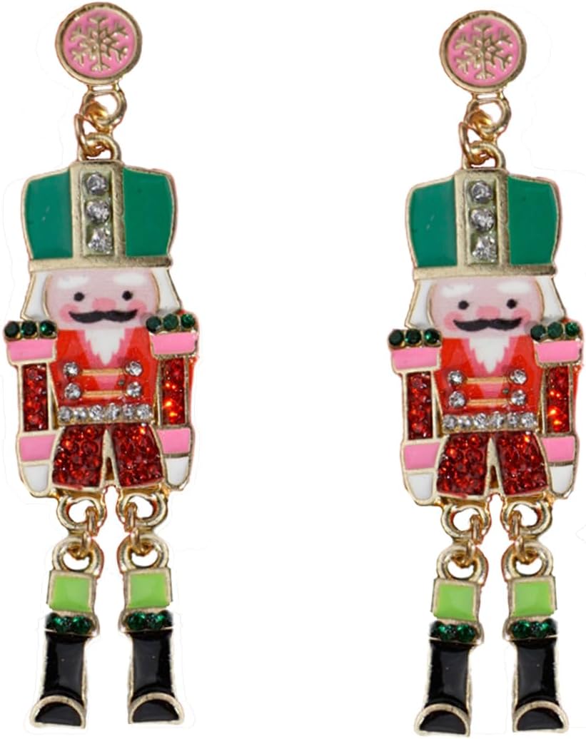 Nutcracker Earrings Christmas Stud Earrings Cartoon Earrings Cute and Fun Nutcracker Jewelry Christmas Party Jewelry for Women