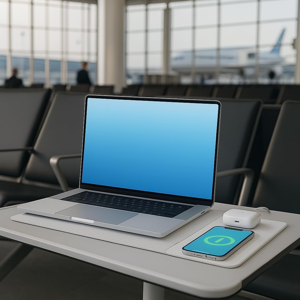 4-in-1 Laptop Sleeve/Case with Mag Safe Charging, PU Leather (15-16inch) Tech Folio | Black | Soft Shell (Foldable)