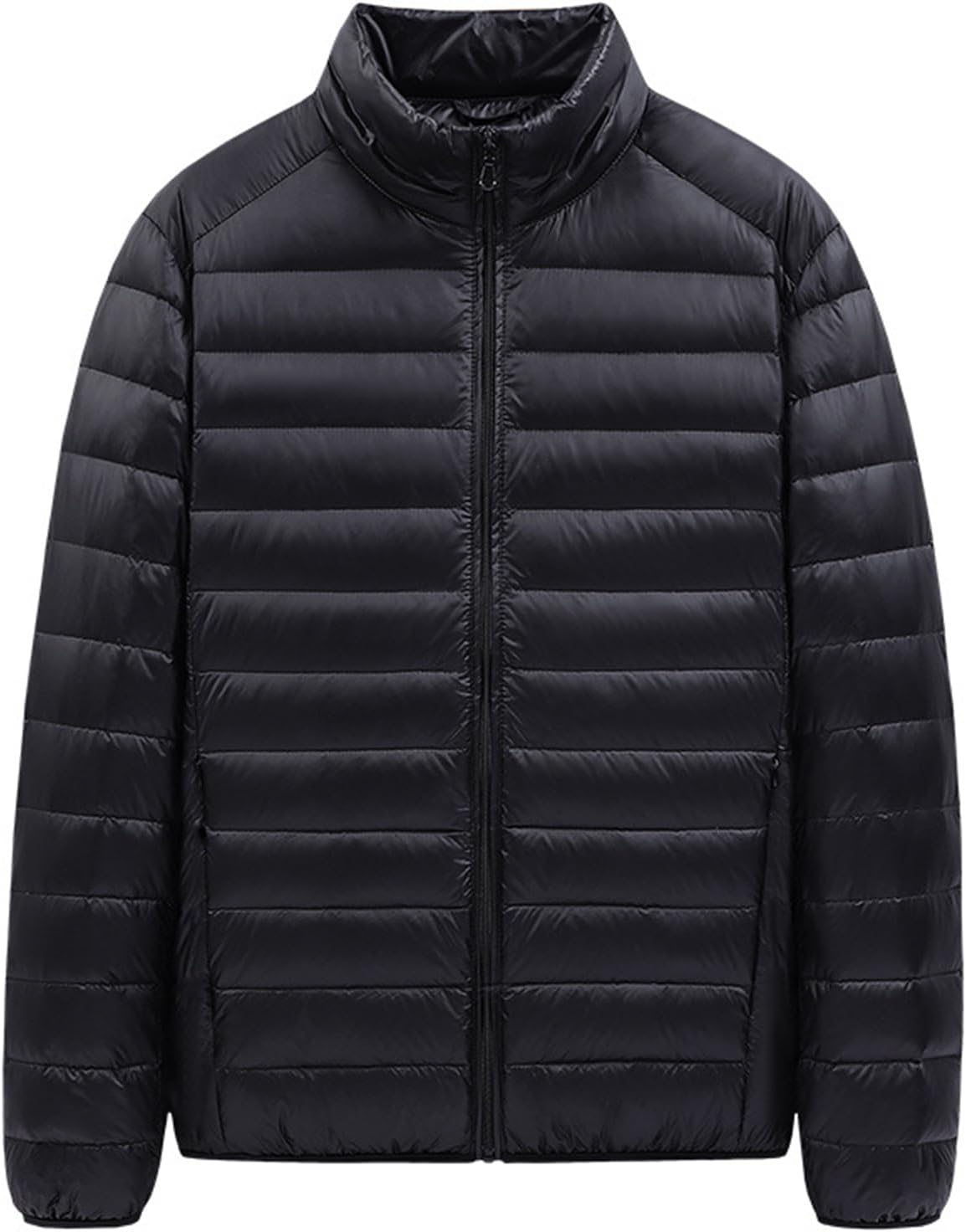 DuDubaby Puffer Jacket Men Mens Puffer Coat Lightweight Warm Winter Jacket Hooded Full Zip Up Casual Puffy Coats Winter