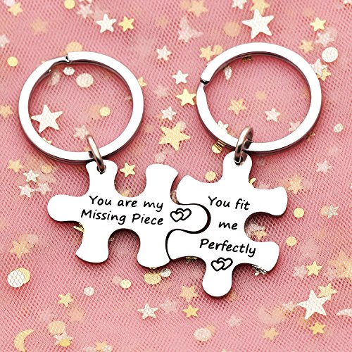 Couples Jewelry Accessories Silver Key Chains Rings Keychain Valentines Gifts For Husband Wife Boyfriend Girlfriend (3) #TOP2