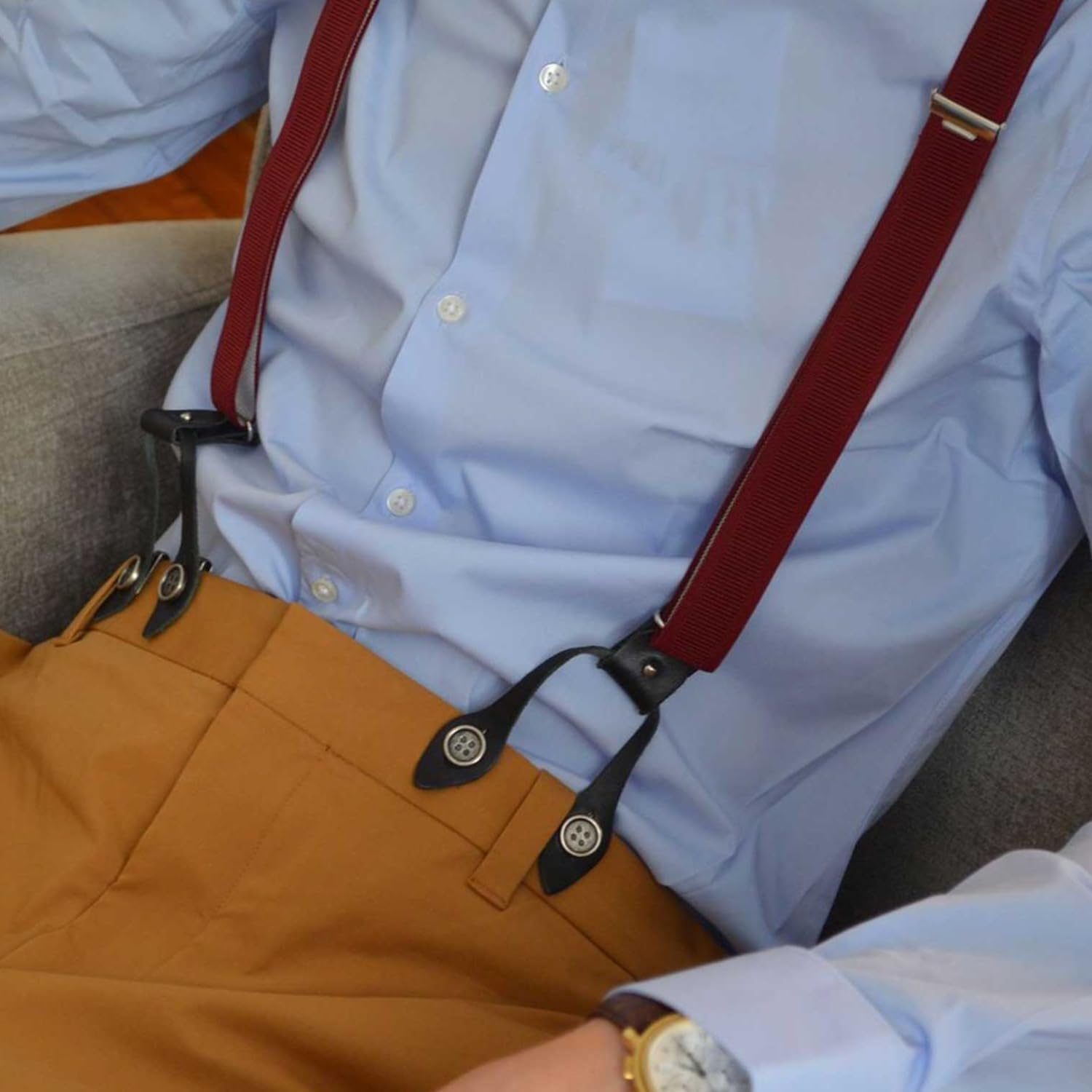 Bottoni Per Bretelle. Confezione Da 6 Bottoni A Clip Per Pantaloni E Bretelle Abbottonabili. (Bronzo - Foto 6