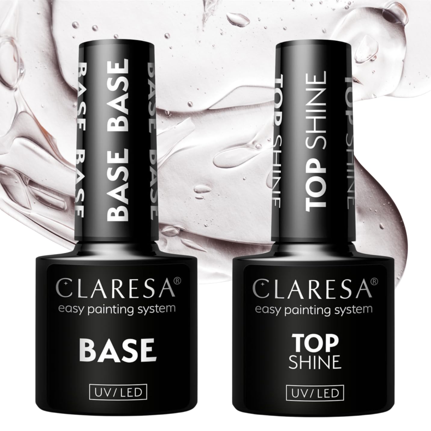 Hybrid Nagelset mit Lampe 180W & Nagelfräser – Claresa Starter Set für Gelnägel & Shellac, UV LED Nagellampe, 3 Farben, Base Top Coat, Maniküre Pediküre Set Komplett
