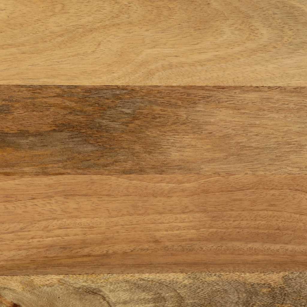 Massiver Mangoholz Nachttisch mit Metallbeinen - Robuster Beistelltisch mit Stauraum für Schlafzimmer und Wohnzimmer, Einzigartige Holzmaserung, Stabiles Möbelstück