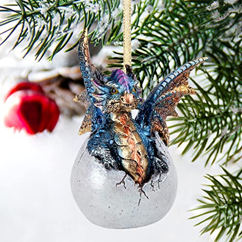 Design Toscano Hard Boiled Dragon Hatchling Holiday Ornament #TOP6