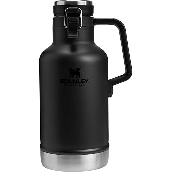 Stanley Classic Easy Pour Growler 64 oz | Keeps Beer Cold or Coffee Hot | Leak Proof Steel Lined Lid and Easy Carry Handle | 