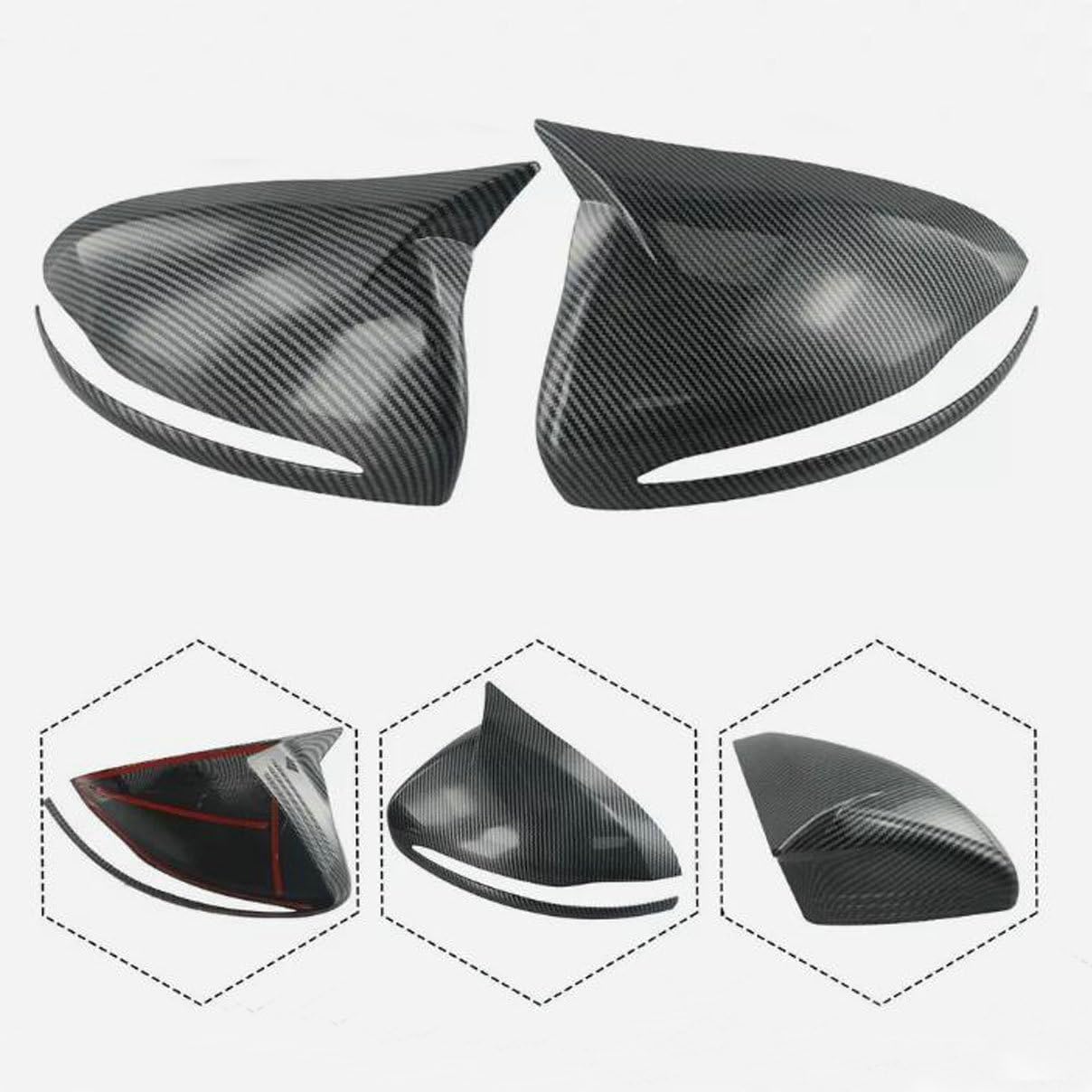 pair Door Side Mirror Cover Cap,Car Rearview Trim Accessories for Mercedes Benz C E S GLB GLC Class W205 W213 W238 W463 W222 W253 X205 X253 Coupe C217 C253 (Carbon Fiber color)