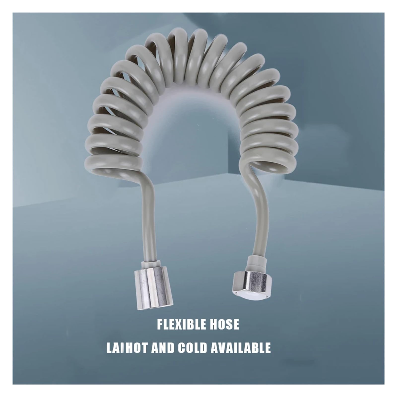 Manguera de ducha retráctil de 2 m, tubo de agua de plástico anti-le para rociador de bidé y grifo G1/2, ajuste universal, diseño de línea de teléfono flexible para uso en el baño