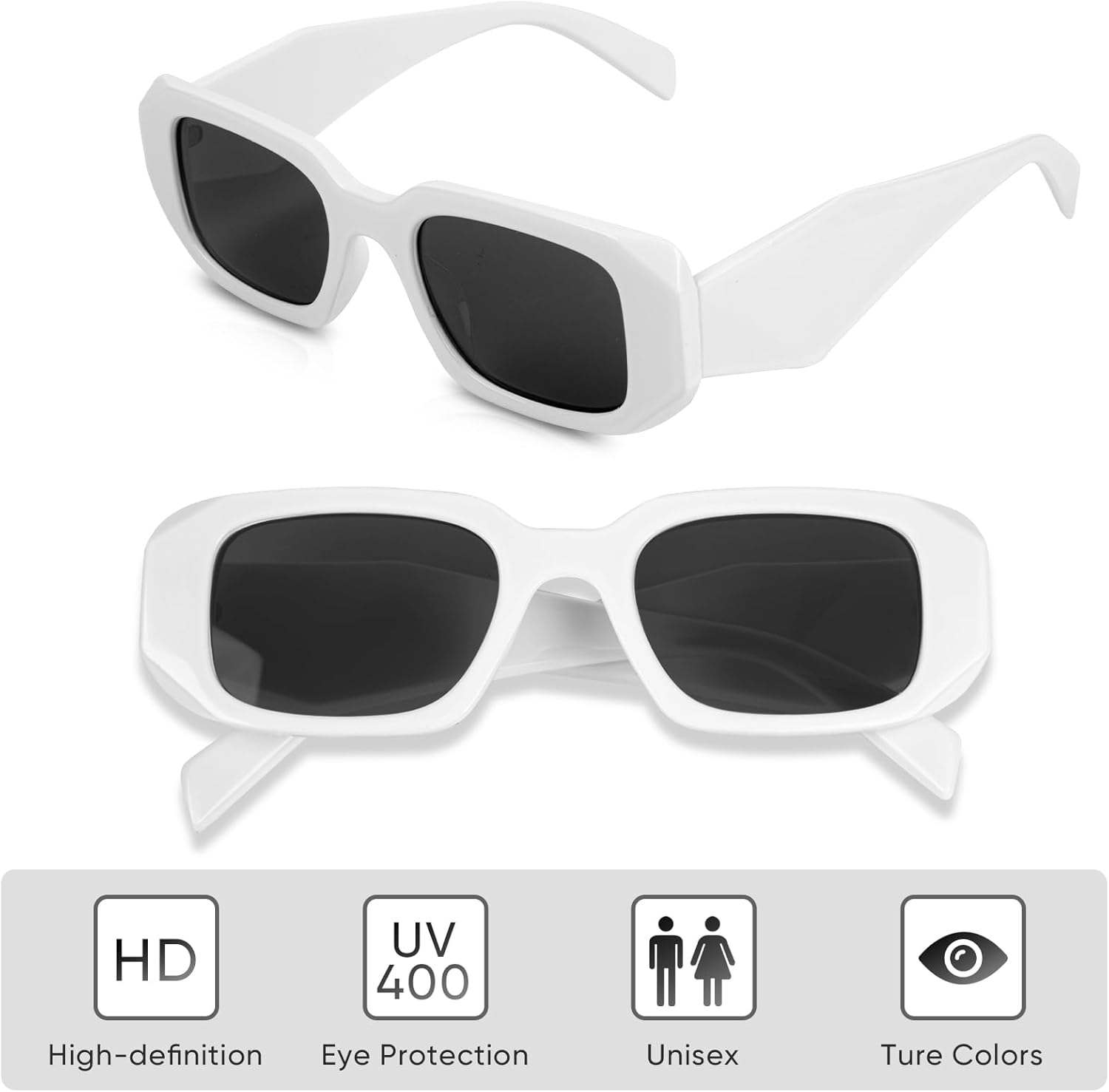 VZZNN 10 Pack of Sunglasses Womens,100% UV400 Protection Trendy Retro Square Glasses,Aesthetic Vintage Eyewear Sunglasses Set