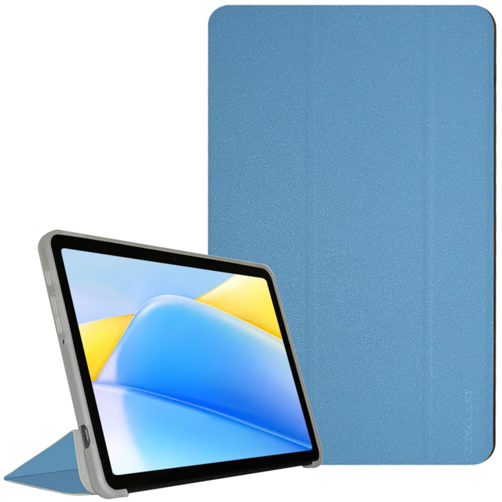 AIJAKO Case for TECLAST P40S/TECLAST New P40HD 2023/TECLAST New M40 Plus 2023, Ultra Slim PU Leather Folding Protective Cover Case with Auto Wake/Sleep Trifold Stand Soft TPU Back Shell, Blue