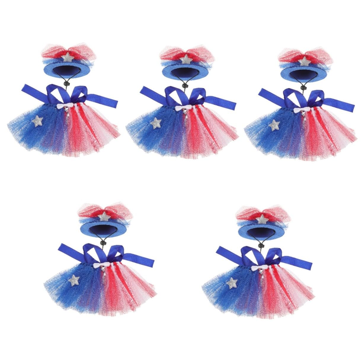 Costume Independence Day pour chien VICASKY avec tutu en maille et chapeau réglable pour fête