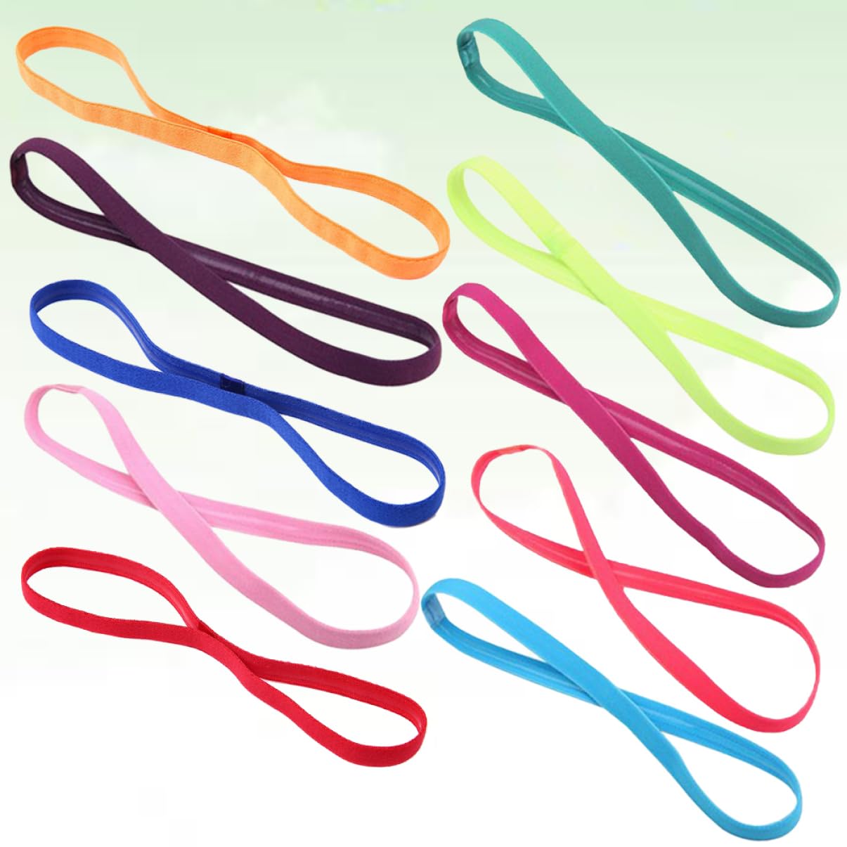 FRCOLOR 30pezzi Fasce Elastiche Per Yoga Cerchietti Sportivi Antiscivolo Colori Candy Accessori Per Fitness e Attività All Aperto