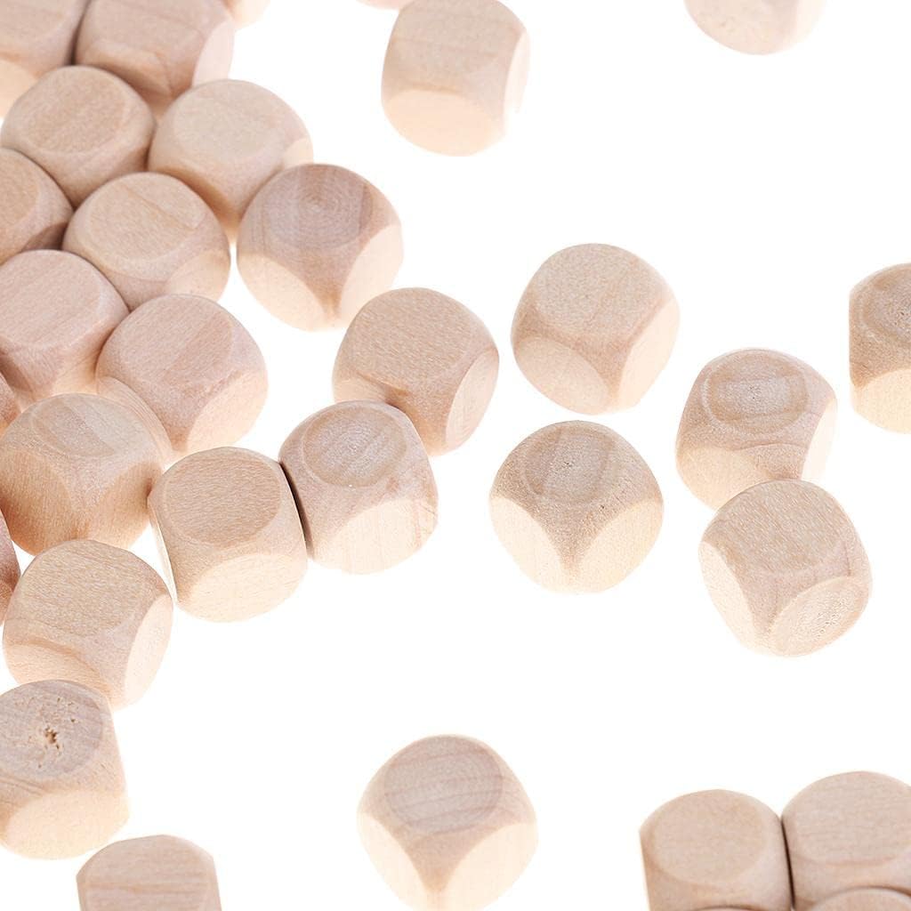 CALANDIS® 100pcs/Pack DIY Wooden Blank 6-Sided Dices DIY for DND MTG RPG Board Card Games Props | Accessories & Dice | Dungeons & Dragons | Role Playing Games | Games