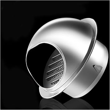 Ventilation Exhaust Grille Cover Wall Vent Outlet,304 Stainless Steel Round Wall Air Vent Thicken Ducting,Round Bull Nosed External,for Bathroom Office Kitchen,60mm/2.36in