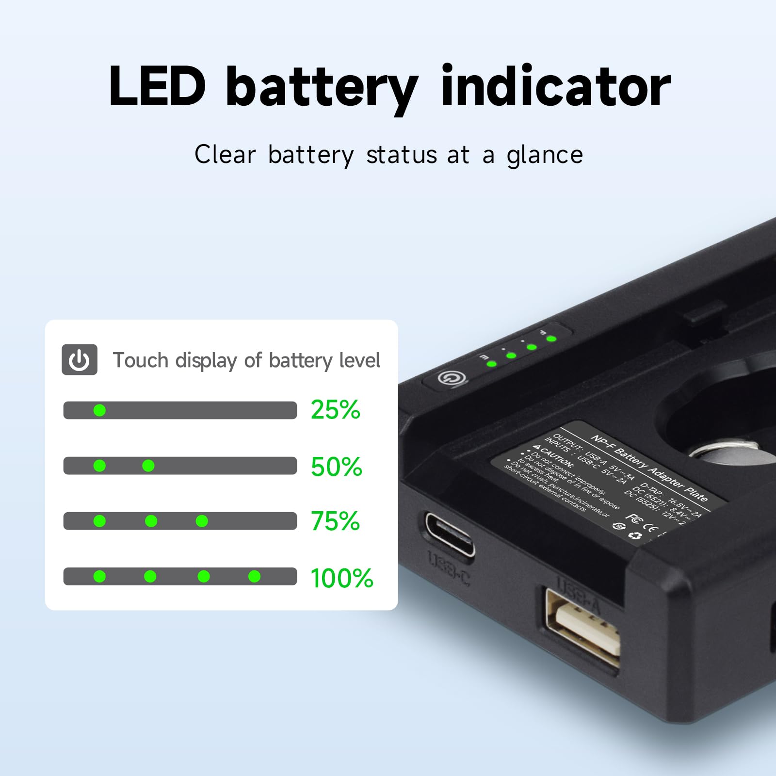FirstPower - Paquete de 2 baterías NP-F970 de 8800 Ah con USB-C PD de