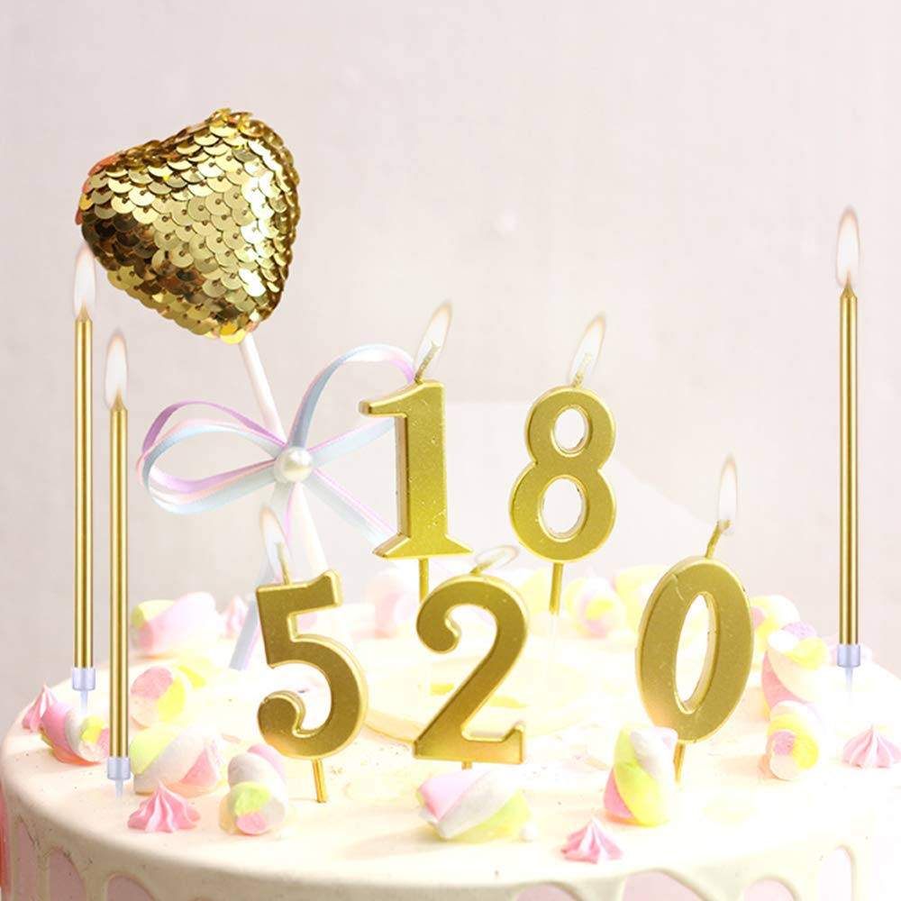 Bougie Chiffre 19ème Anniversaire Paillettes Or Rose 3D