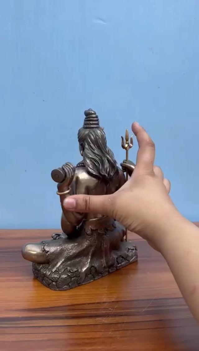 SHIVAJI ARTS Shiva Statue, 21 CM Bonded Bronze Meditating Lord