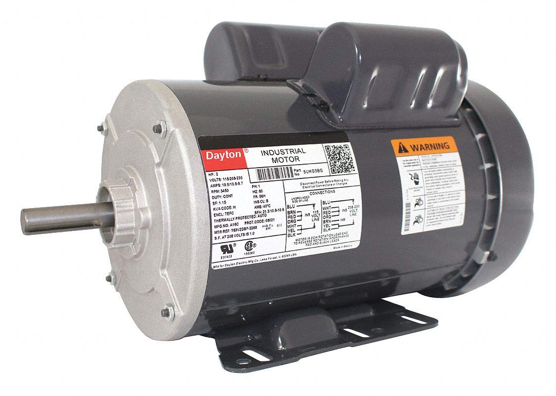 Dayton 2 Hp General Purpose Motor Capacitor Start Run 3450 Nameplate Rpm Voltage 115 208 230 Frame 56h Amazon Com Tools Home Improvement