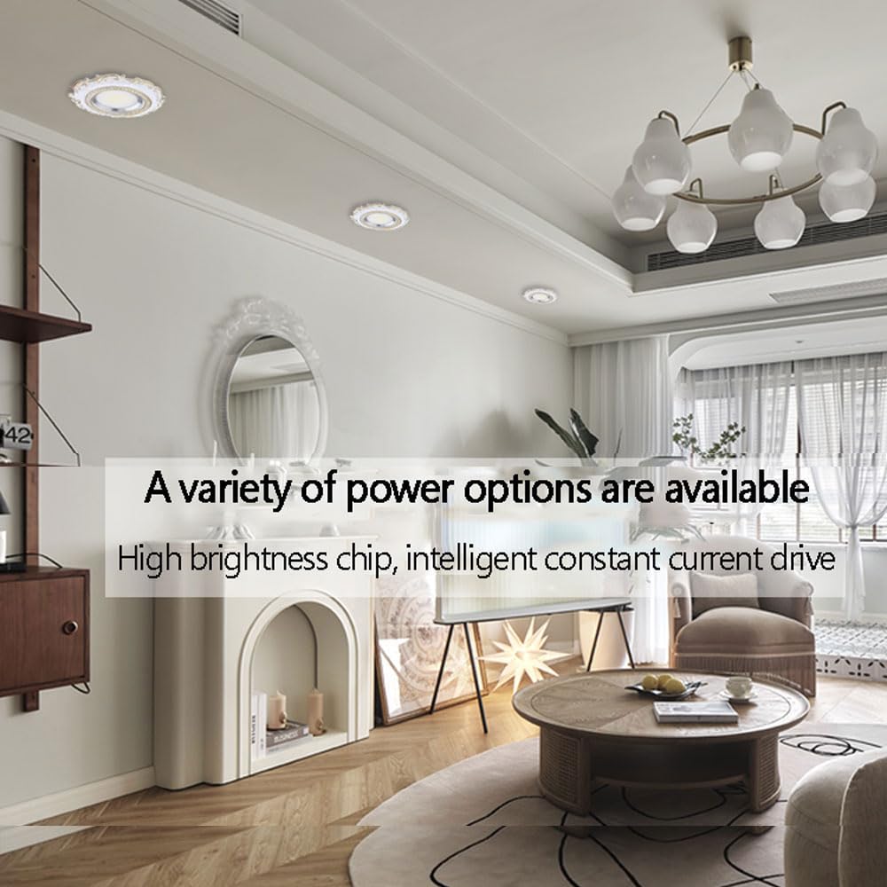 Paquete De 5 Downlight Empotrado LED Europeo con Diseño De Encaje: Lámparas De Techo Regulables De 3W / 5W / 7W / 12W, Molduras De Deflectores Blancos Y Dorados, Temperatura Ajustable