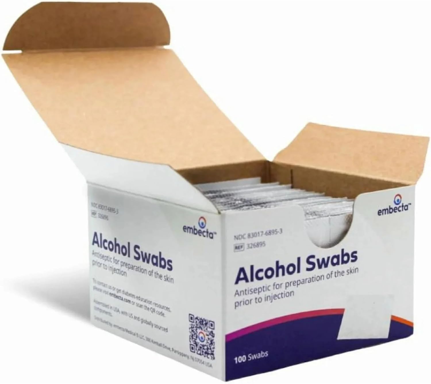 BD Alcohol Swabs, 100 Count (Pack of 12)