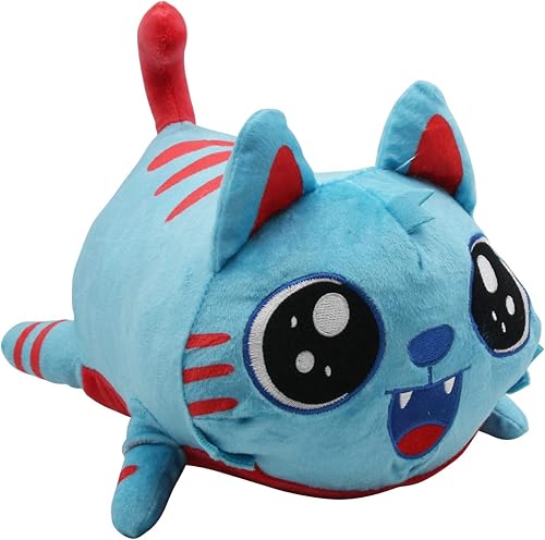 Peluche Kawaii Gravycatman de 9.8 pulgadas, lindo gato azul, peluche de gatito, muñeca almohada (9.8 pulgadas, Gravycatman azul)