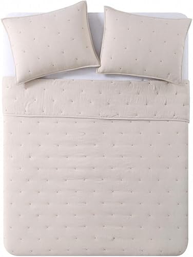 Miniatura 5 de Bourina - Juego de colcha reversible de 3 piezas, microfibra prelavada, ultra suave, ligera y acolchada con estrellas.