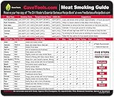 Cave Tools Meat Smoking Food Magnet Sheet with Wood Temperature Chart and Flavor Profile - Pitmaster BBQ Accessories for Smokers, Refrigerators and Metal Grills