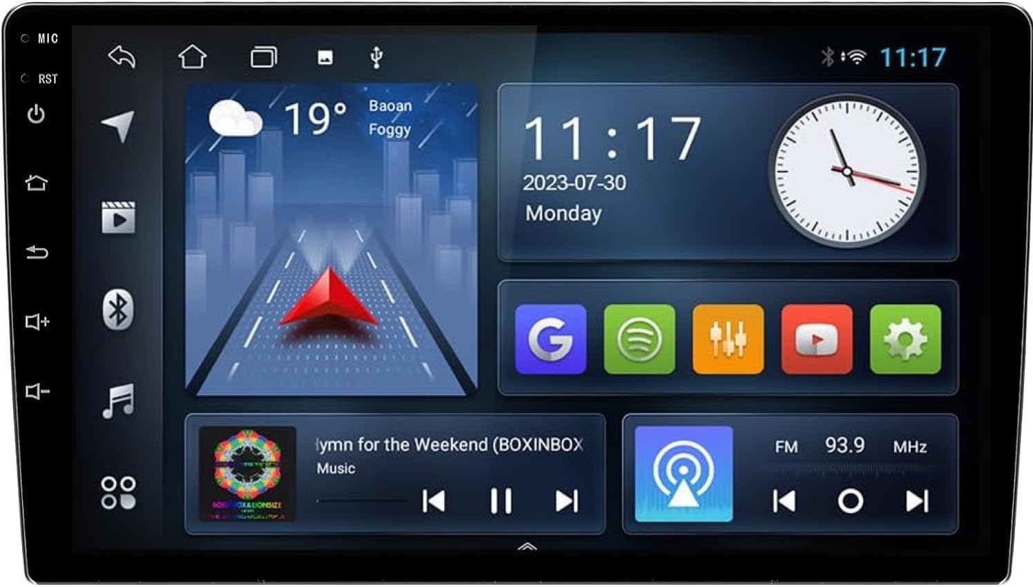 FXI 9 Inch HD 1280 Android- 9inch Display Double Din Stereo Player, Wireless, 12 Android, Touch Screen, Universal Car Player Gorilla Glass IPS Display Car Stereo, 2 GB RAM | 32 GB ROM (Black)