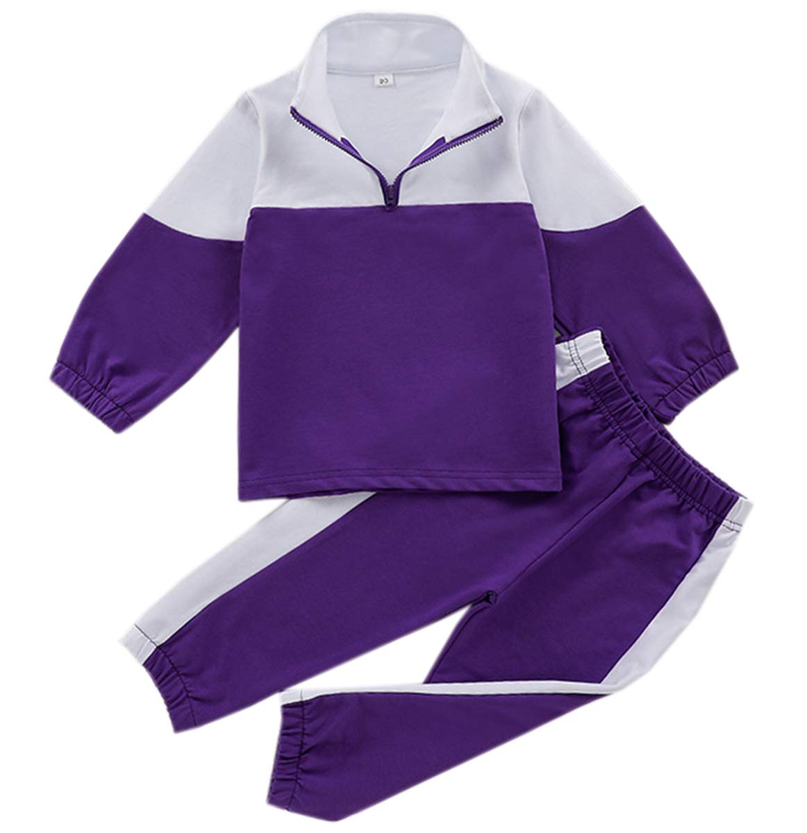 DAIMIDY Girl's 2 Piece Zipper Sweatshirt Tops & Jogger Pants Clothing Set, 18 Months - 7 Years