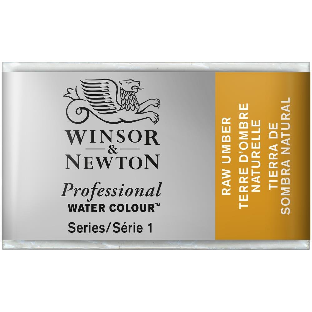 Winsor & Newton Professional Water Colour Paint Whole Pan, Raw Umber — image 1