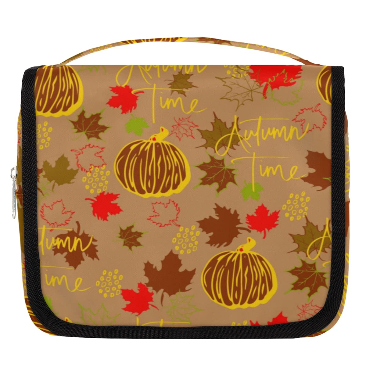 Jesień Halloween podróżna kosmetyczka Halloween dynia zmywanie torebka unisex wiszące przybory toaletowe kosmetyczne organizer do makijażu, wielobarwny, Jeden rozmiar