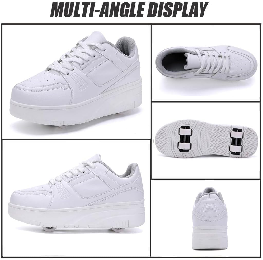 Dziewczęce buty na kółkach dla chłopców buty do deskorolki dla dzieci 2 w 1 wielofunkcyjne buty na rolkach buty na rolkach buty damskie, Rolka S27, 40 EU