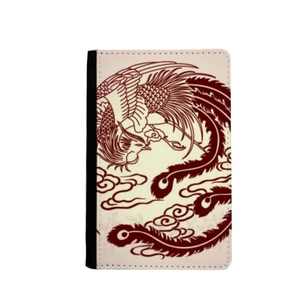 beatChong Two Phoenixes Fly Animal Portrait Passport Holder Travel Wallet Cover Case Card Purse