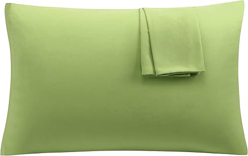 uxcell Paquete de 2 fundas de almohada de microfibra suave serie 1800 con cremallera estándar (20 x 26 pulgadas), color salvia