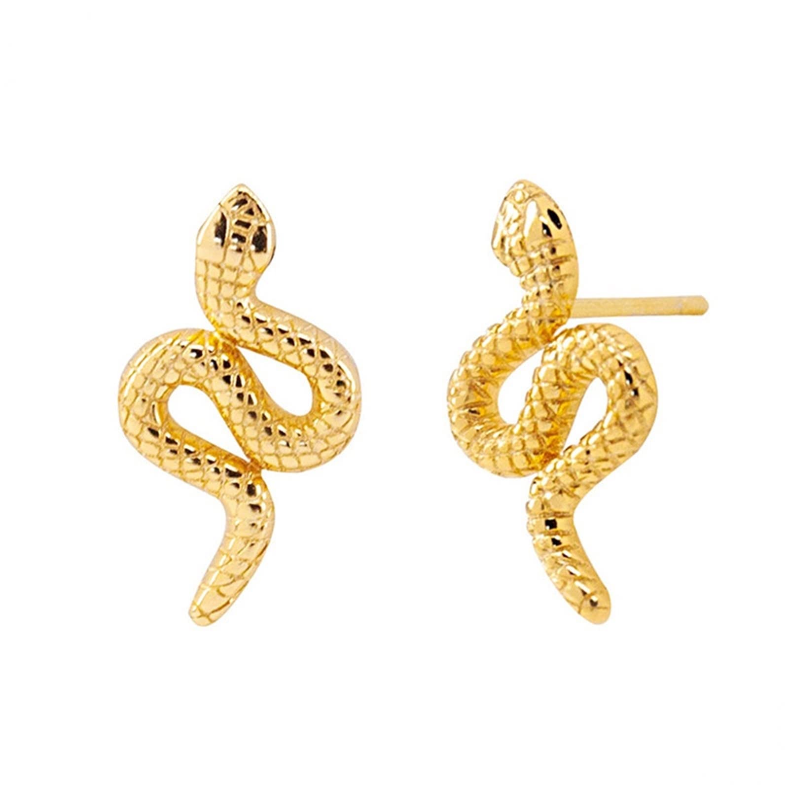Boucles d'oreilles serpent femme en argent sterling petit perçage d'oreille moderne