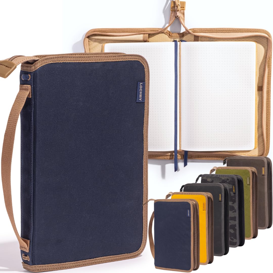 LOCHBY® Field Folio A5 | Zipper Journal Notebook Cover | Water Resistant Waxed Canvas | Included Tomoe River Notebook | Perfect for Travel, Art, Bullet Journal — image 1