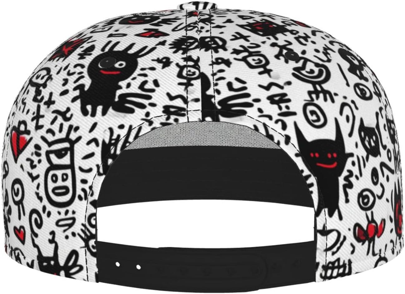 Graffiti Snapback Baseball Cap, Hip Hop Style, Adjustable Flat Bill Brim Hat, Unisex image 4
