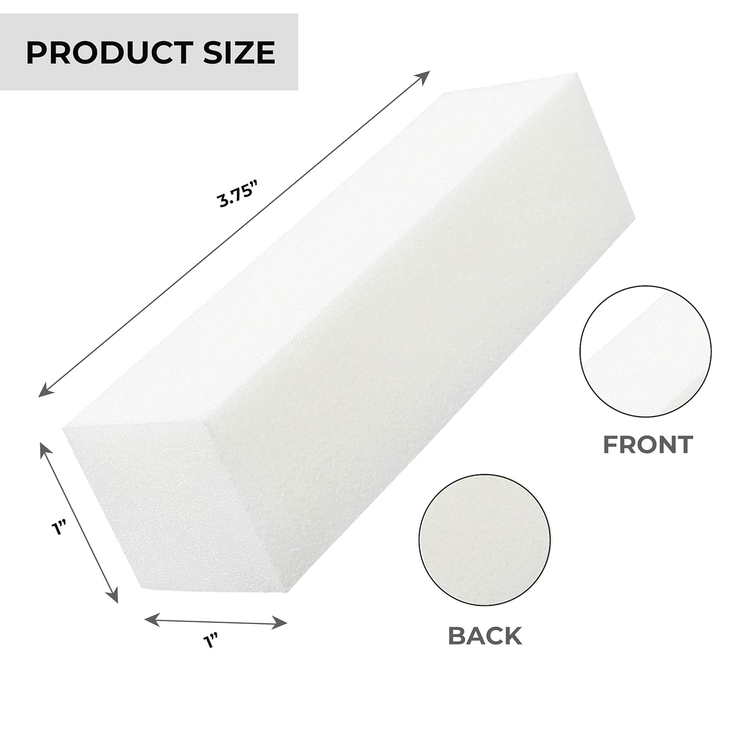 ForPro Buffing Block, Super White, 180/240 Grit, Four-Sided Manicure and Pedicure Nail Buffer, 3.75” L x 1” W x 1” H, 20-Count : Beauty & Personal Care