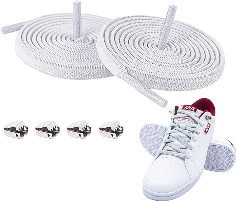 Flat Elastic No Tie Shoelaces For Trainers,Felf Tying Laces,Lazy Easy