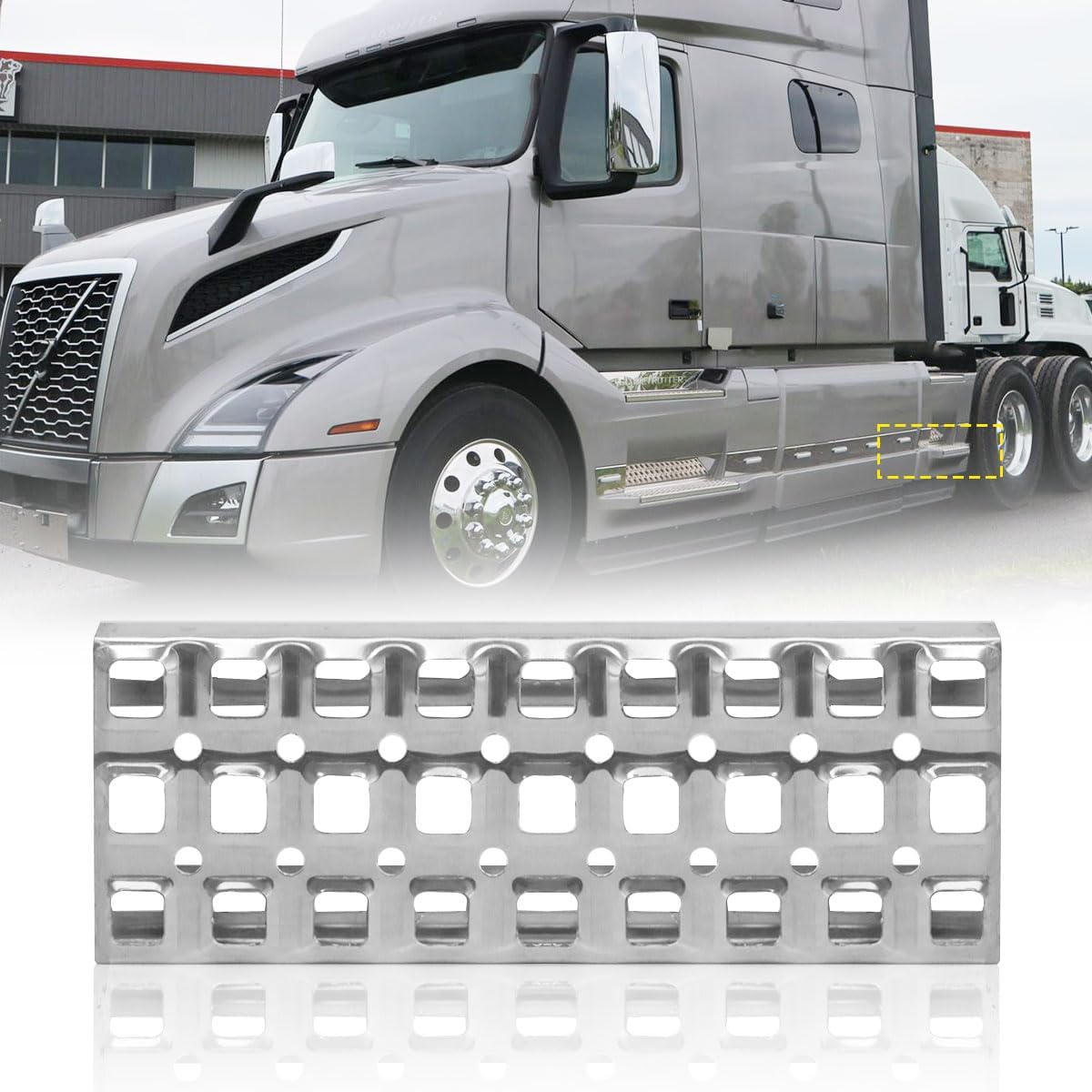 Front Lower Fairing Aluminum Step Pedal Compatible with 2018+ Volvo Truck VN VNL