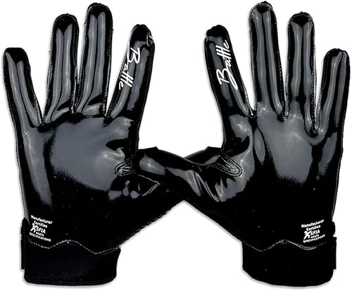Miniatura 3 de Battle Guantes de fútbol deportivos con receptor ancho, guantes de agarre y pegajosos, antideslizantes, guantes de fútbol para adultos y jóvenes
