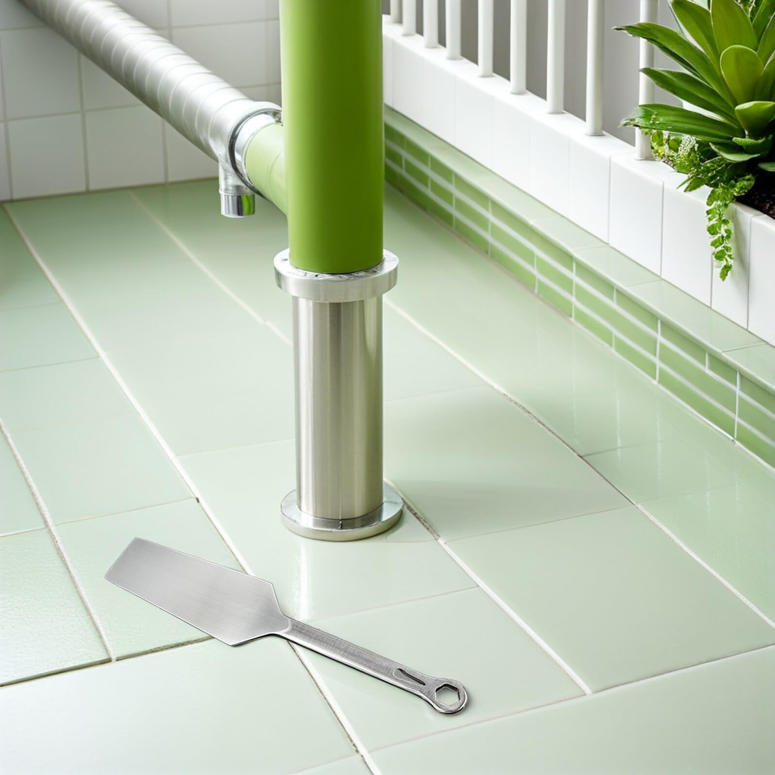ORFOFE Llana de Albañilería de Acero Inoxidable Doble Cara Mango Redondo Ergonómico Herramienta para Enlucido Acabado de Baldosas y Mortero Uso Profesional y Bricolaje