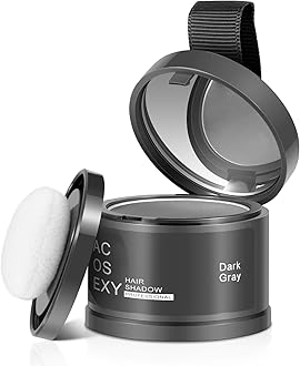 Root Touch Up Color Powder for Women and Men - Instant Coverage for Gray Hair, Thinning Hair, Bald Spots, Hairline Shadow, Eyebrows, and Beard Lines (Dark Gray)