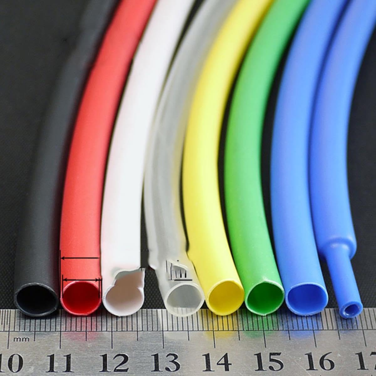 1/5/10/25/50/100M 3:1 Guaina termorestringente con colla Guaina termoretraibile termoretraibile Guaina termorestringente a doppia parete Dia 6.4mm-Rosso,6.4mm,25m